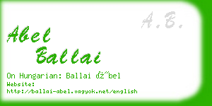 abel ballai business card